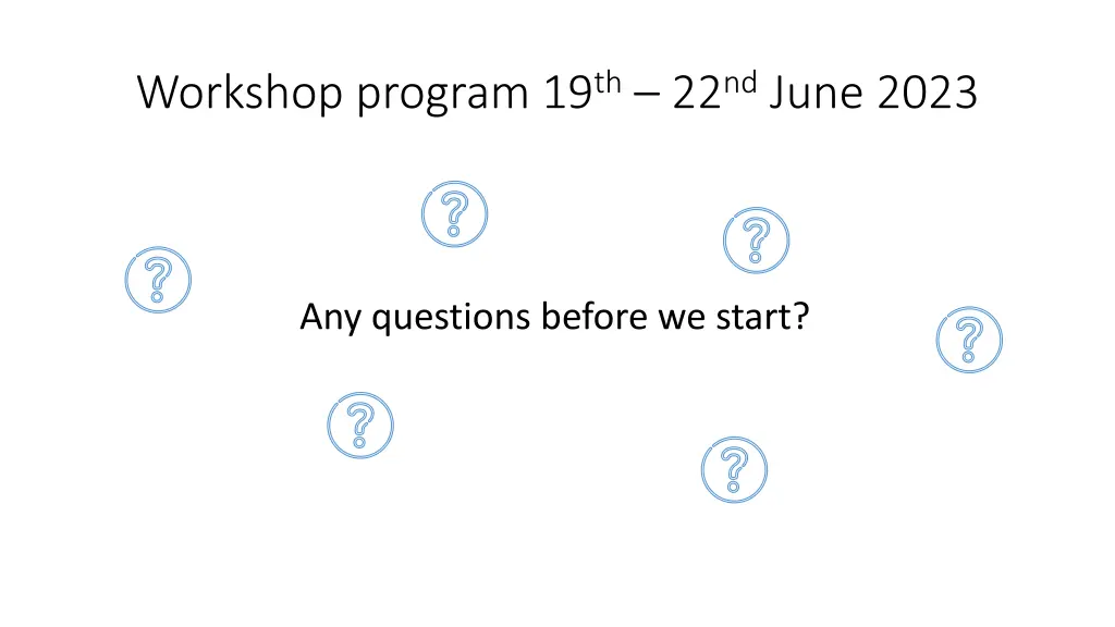 workshop program 19 th 22 nd june 2023 3
