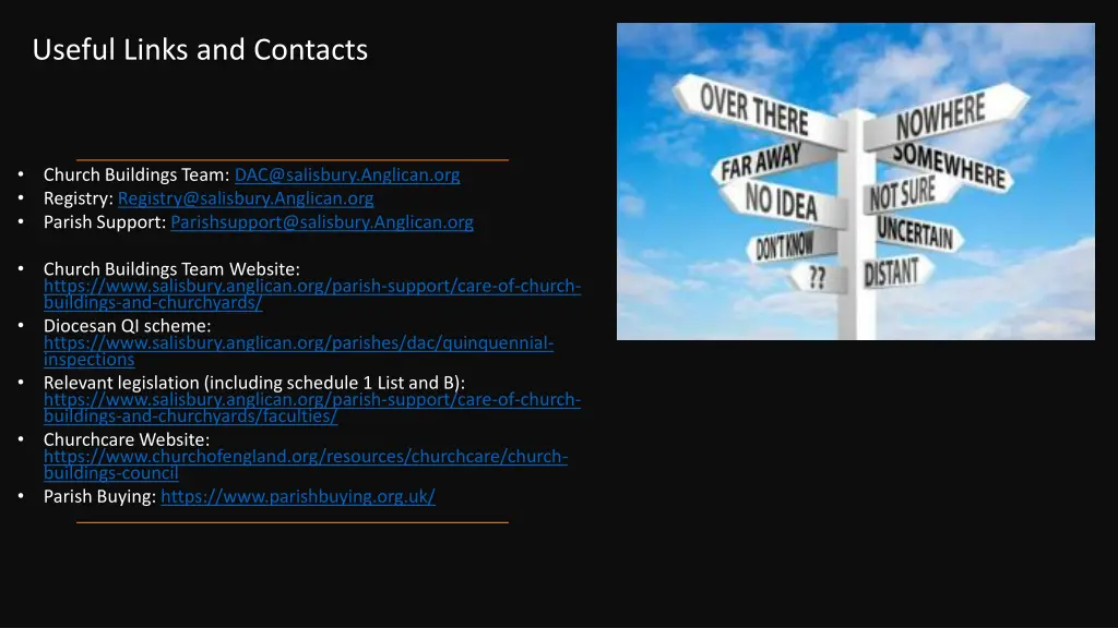 useful links and contacts