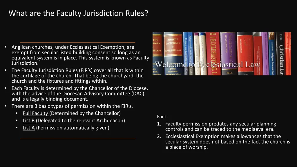 what are the faculty jurisdiction rules