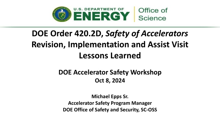 doe order 420 2d safety of accelerators revision