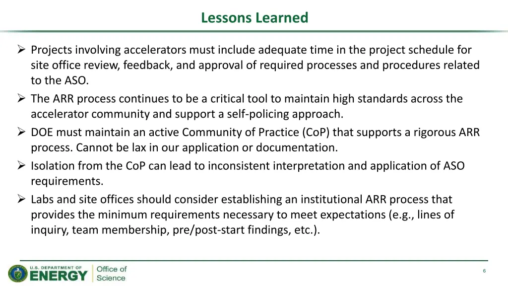 lessons learned 1