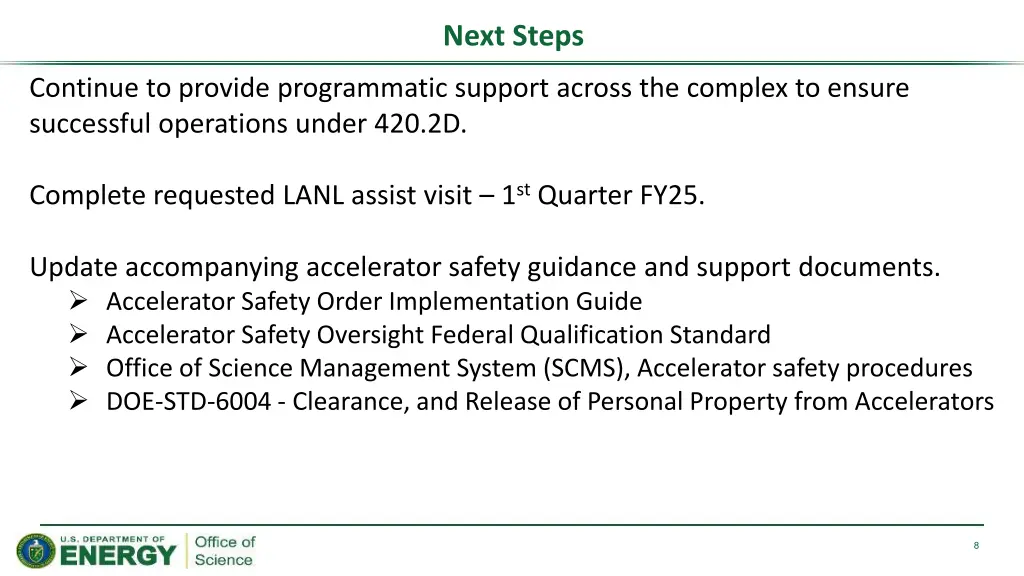 next steps