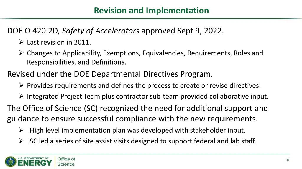 revision and implementation