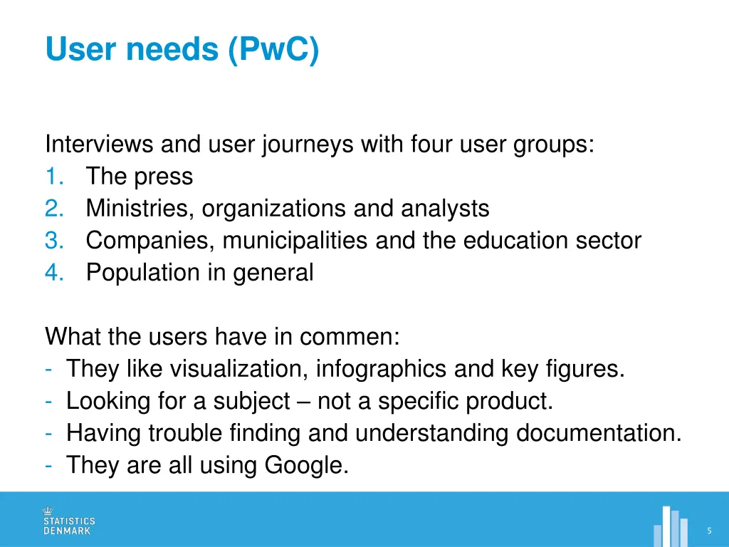user needs pwc