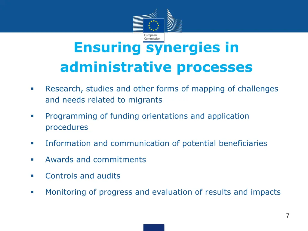 ensuring synergies in administrative processes