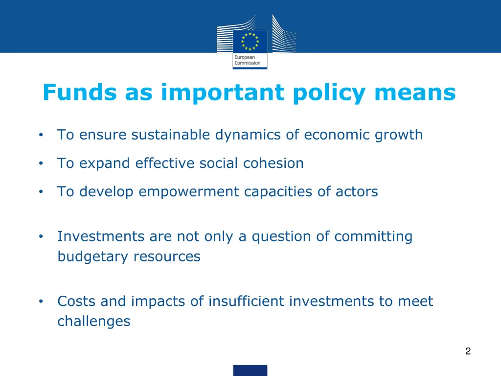 funds as important policy means