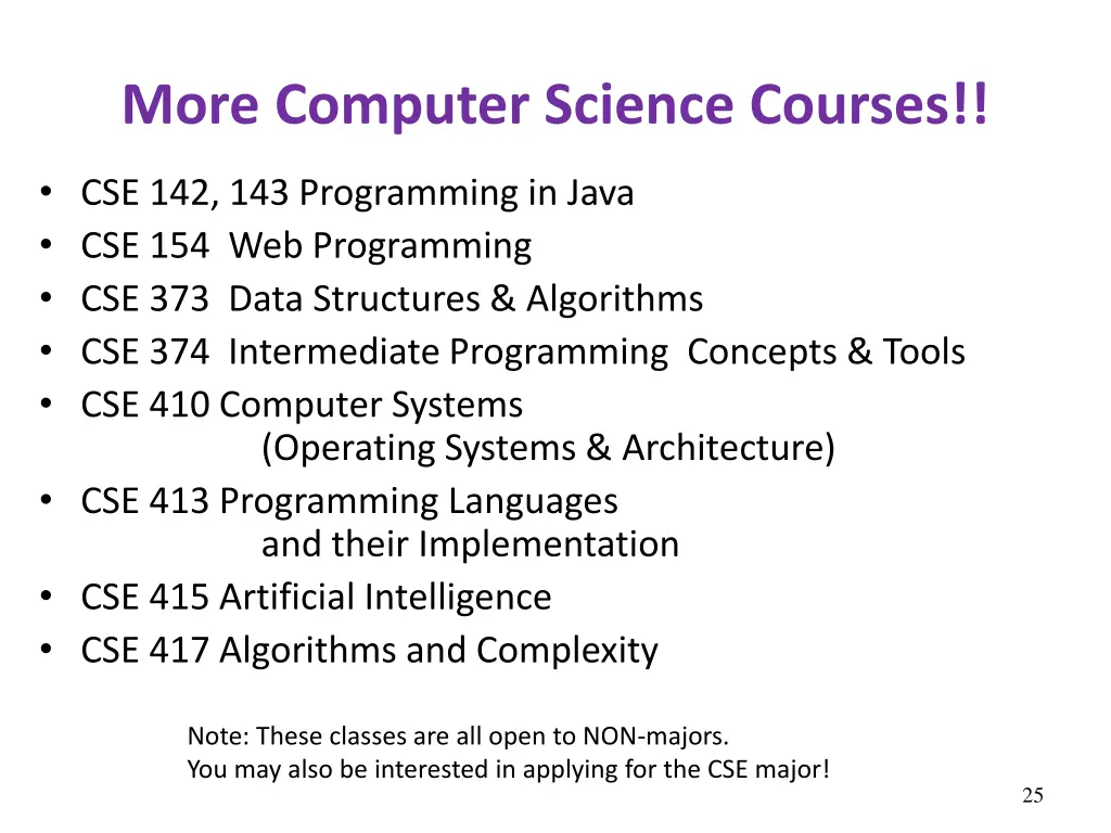 more computer science courses
