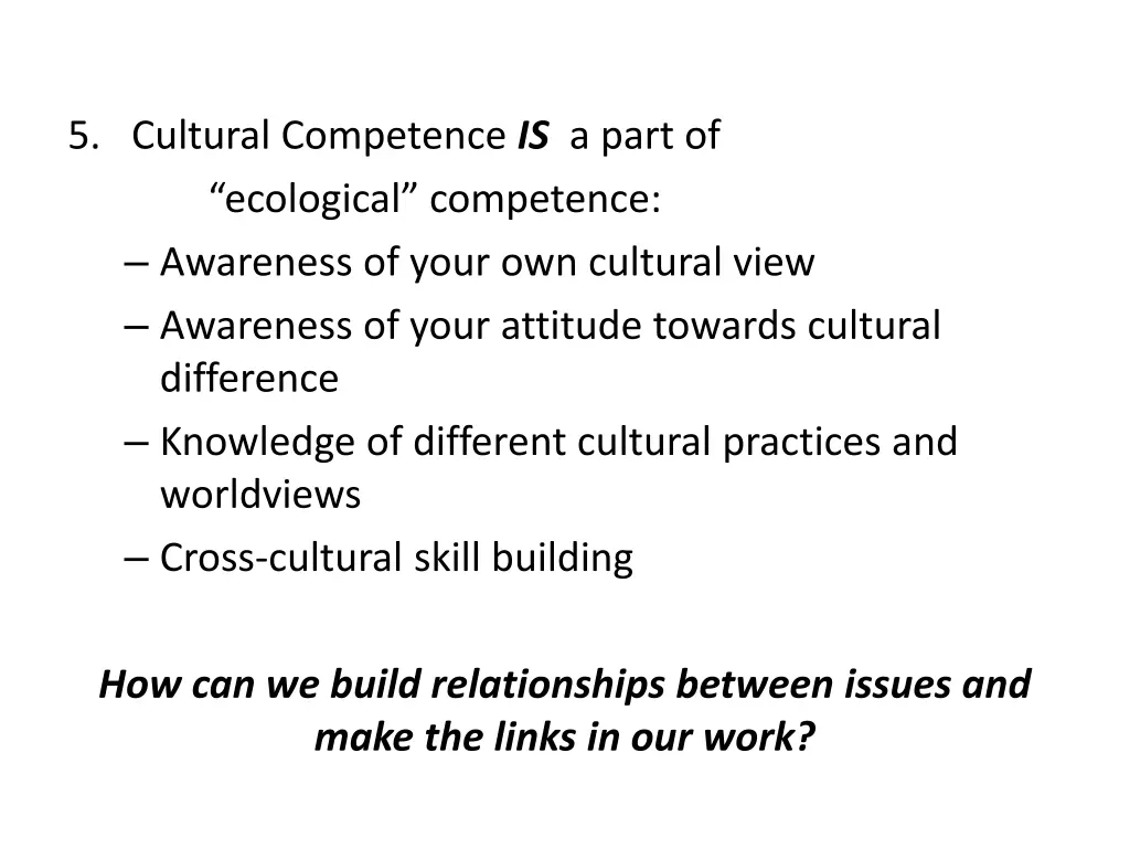5 cultural competence is a part of ecological