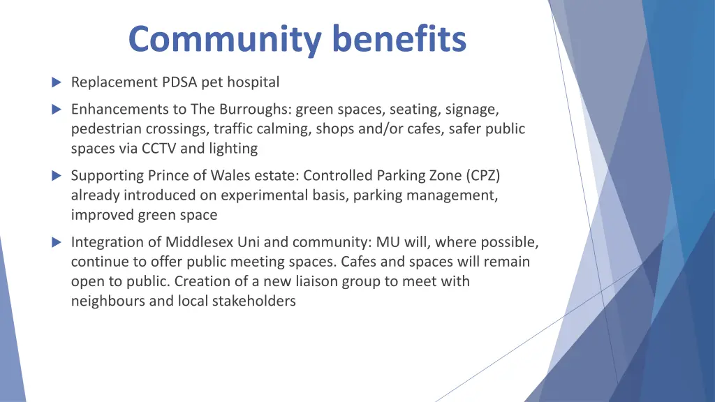 community benefits