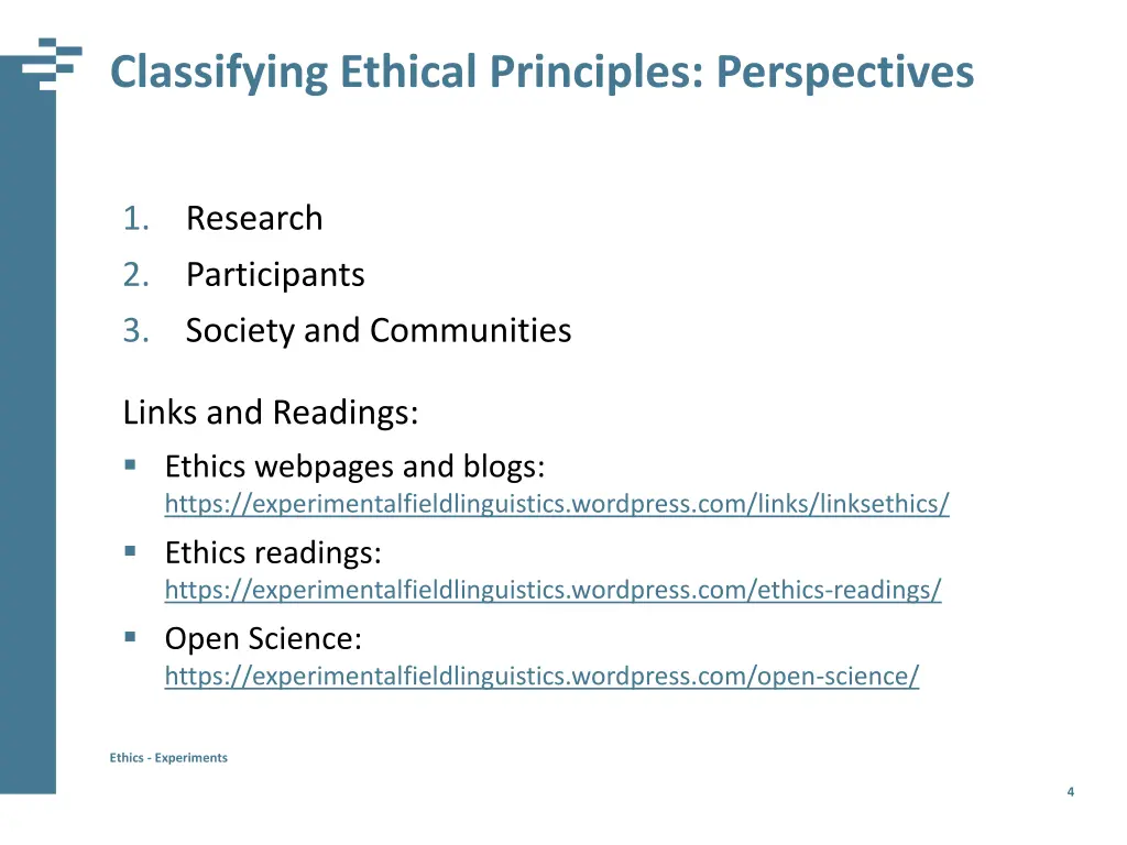 classifying ethical principles perspectives
