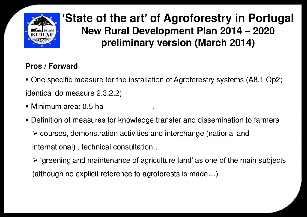 state of the art of agroforestry in portugal 2