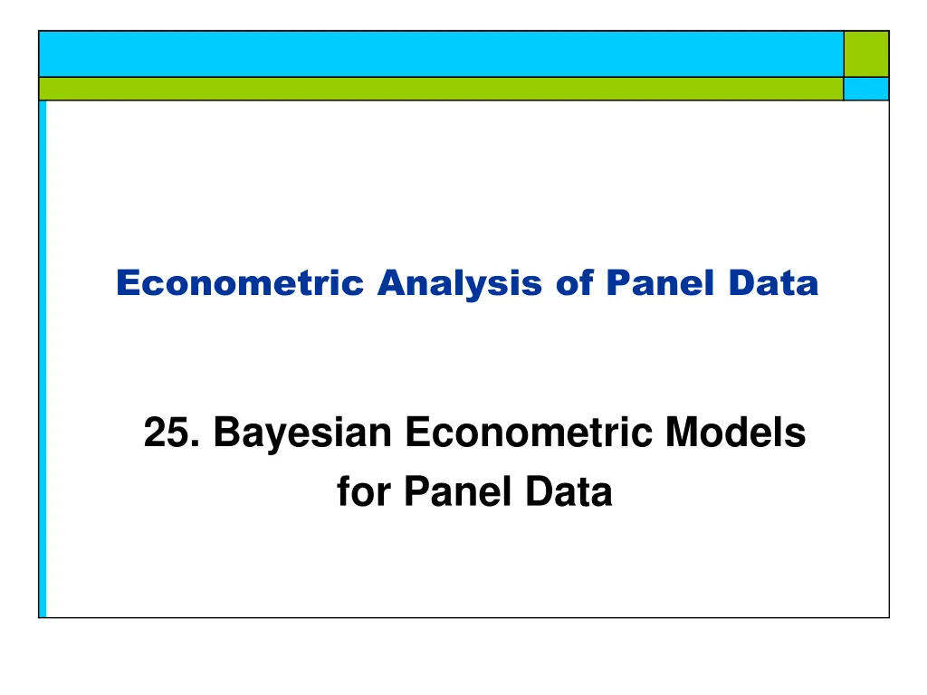 econometric analysis of panel data