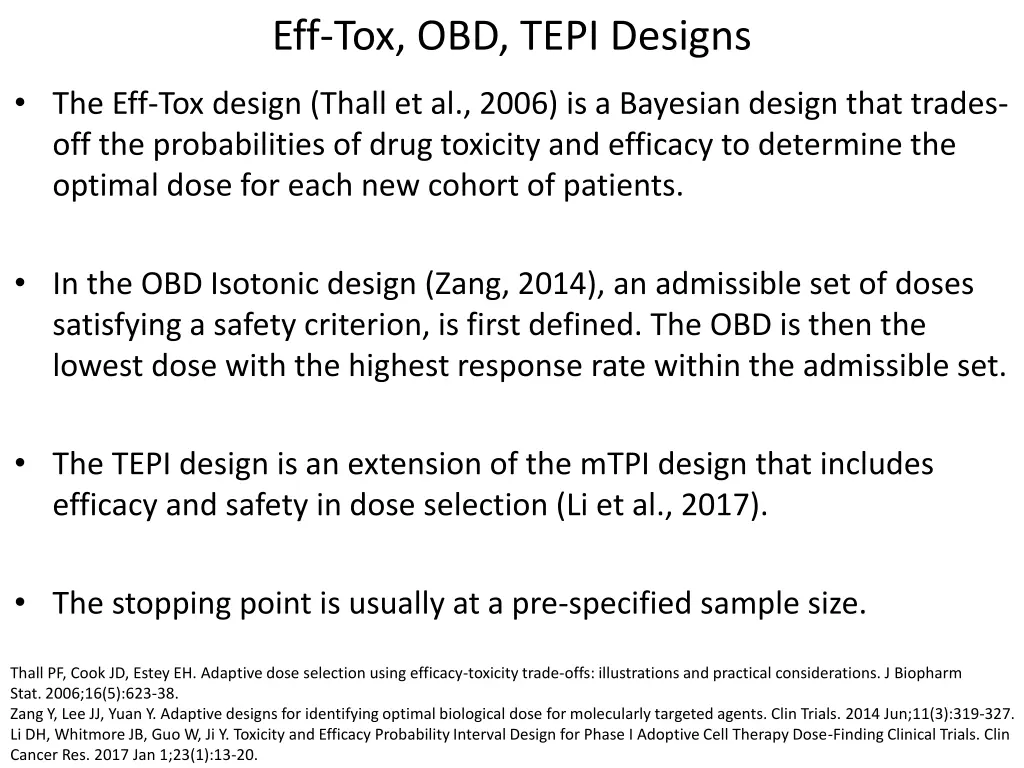 eff tox obd tepi designs