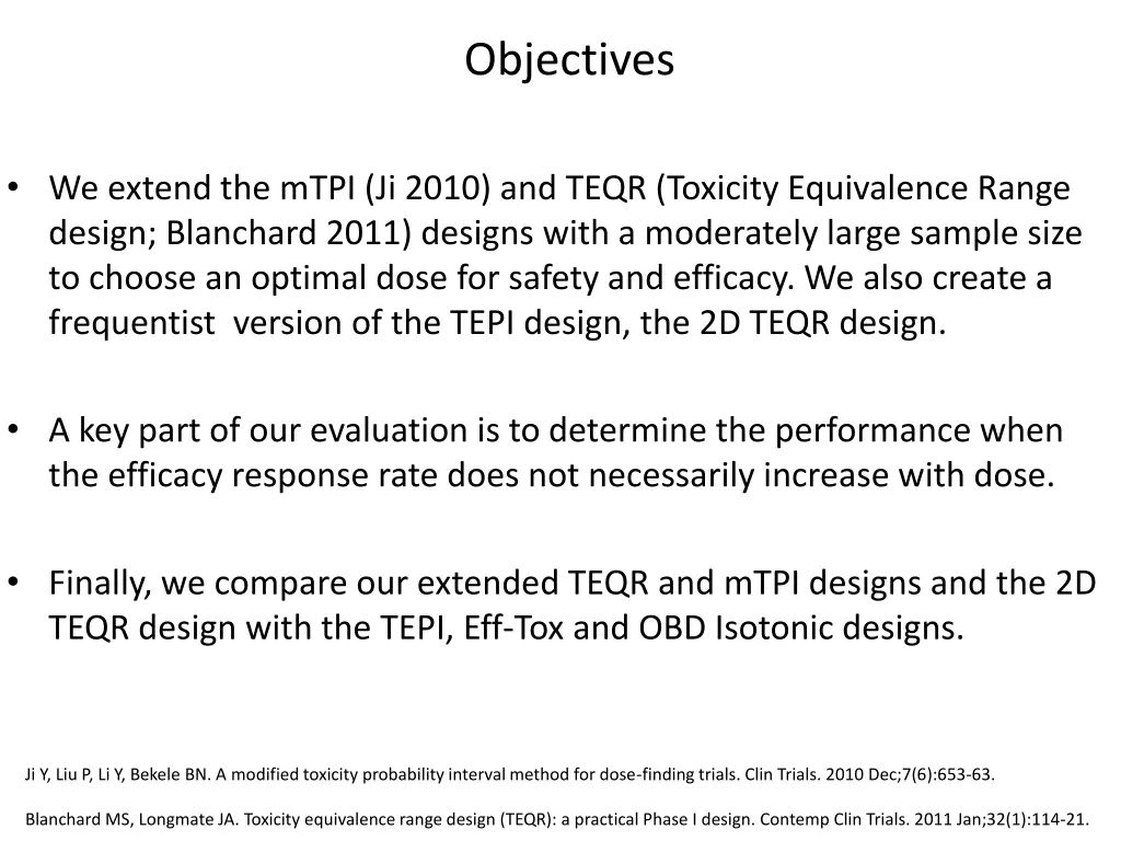 objectives