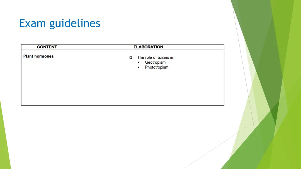 exam guidelines