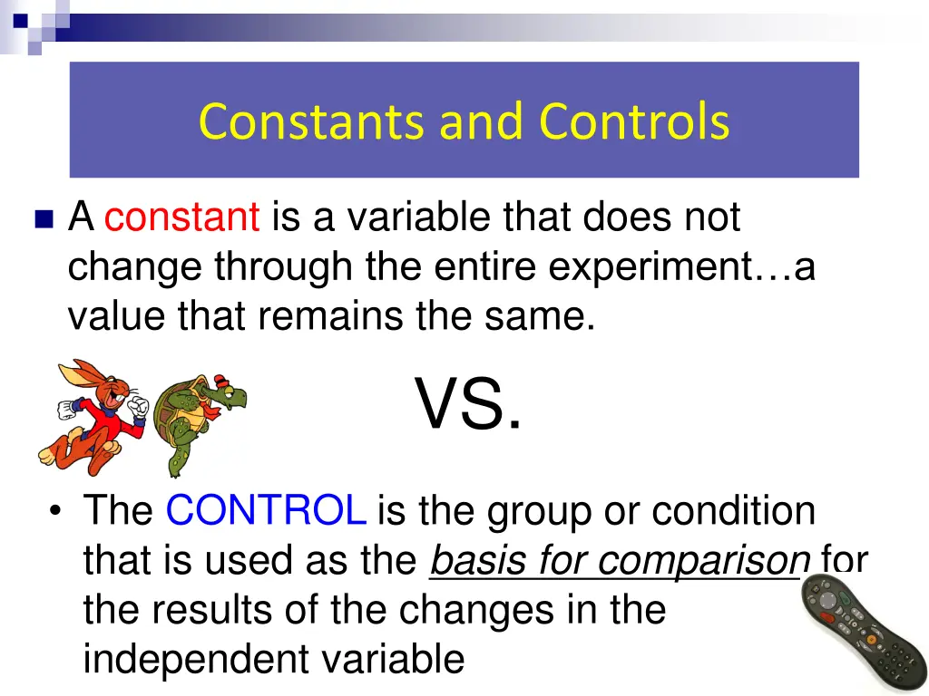 constants and controls