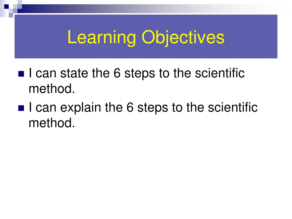 learning objectives