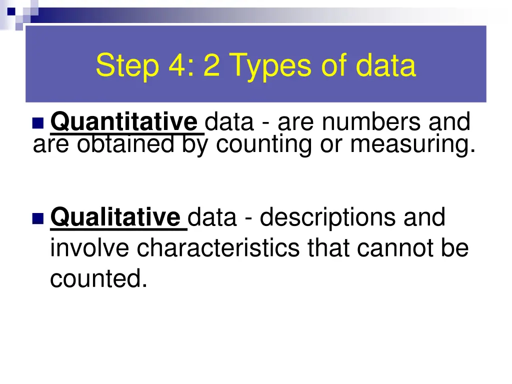 step 4 2 types of data