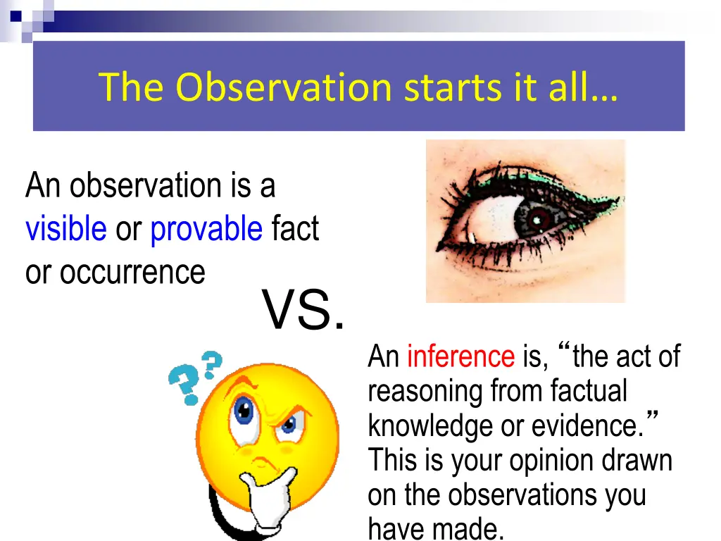 the observation starts it all