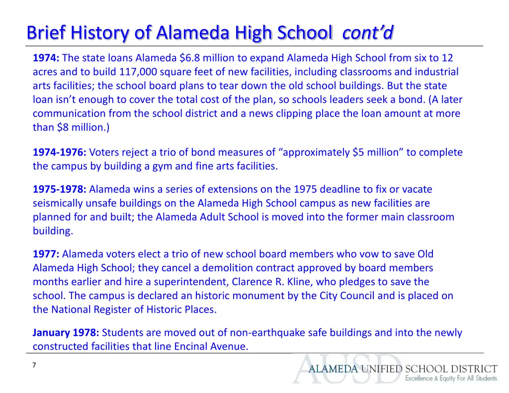 brief history of alameda high school cont d 2