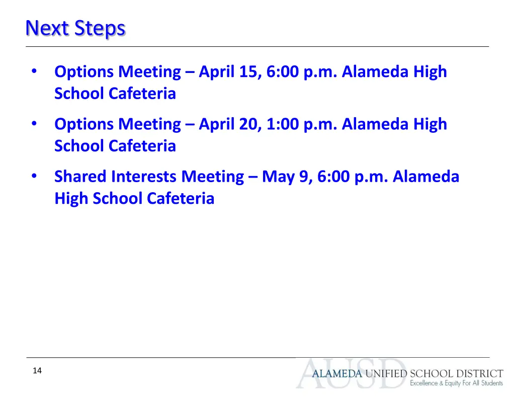 next steps