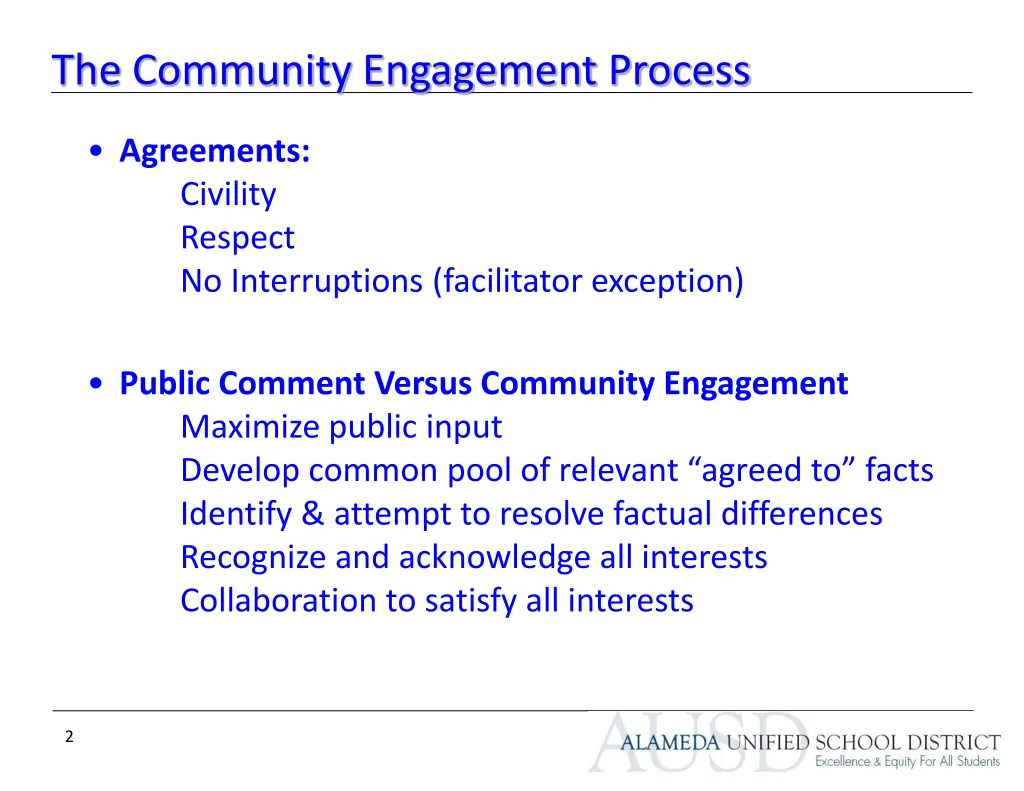 the community engagement process