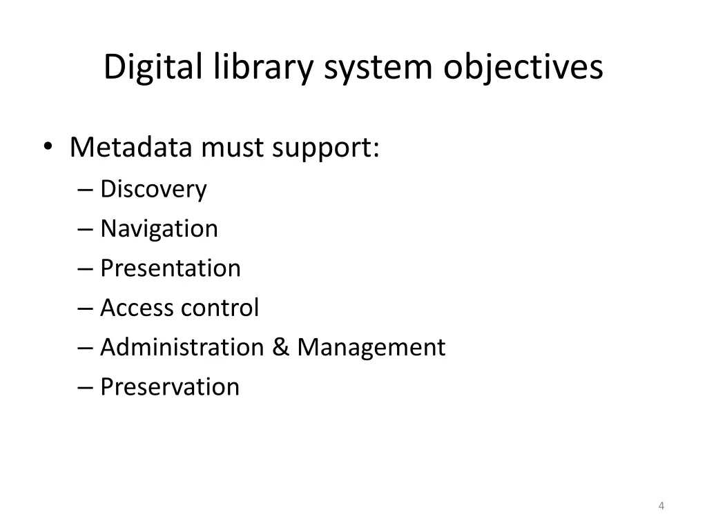 digital library system objectives