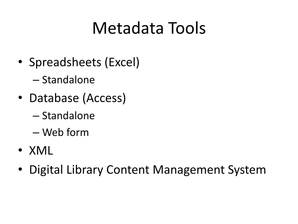 metadata tools