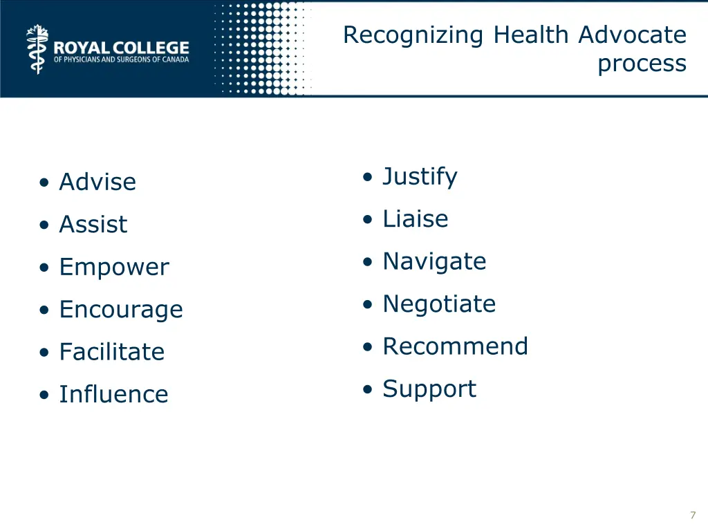 recognizing health advocate