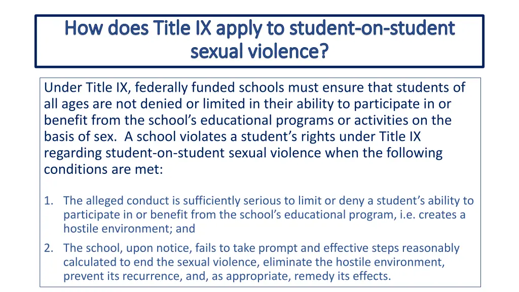 how does title ix apply to student how does title
