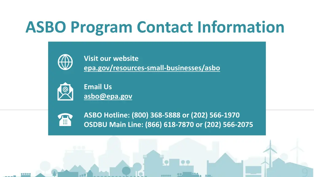 asbo program contact information
