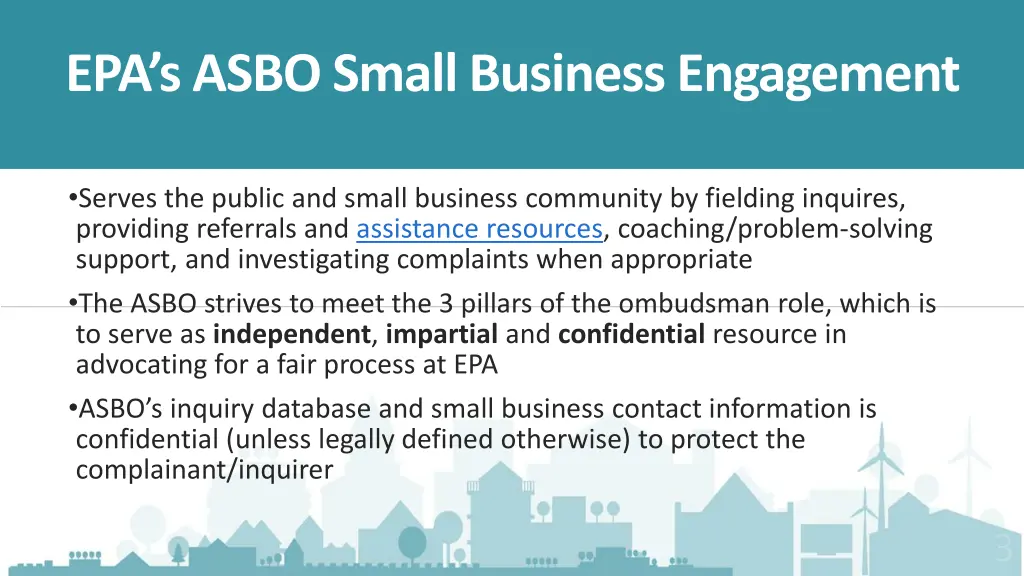 epa s asbo small business engagement