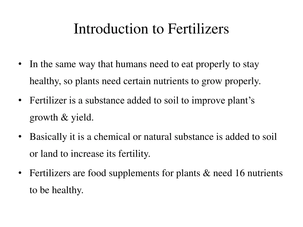 introduction to fertilizers