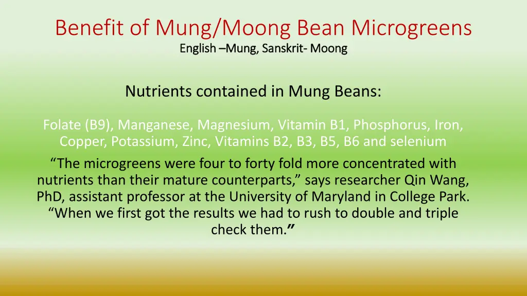 benefit of mung moong bean microgreens english
