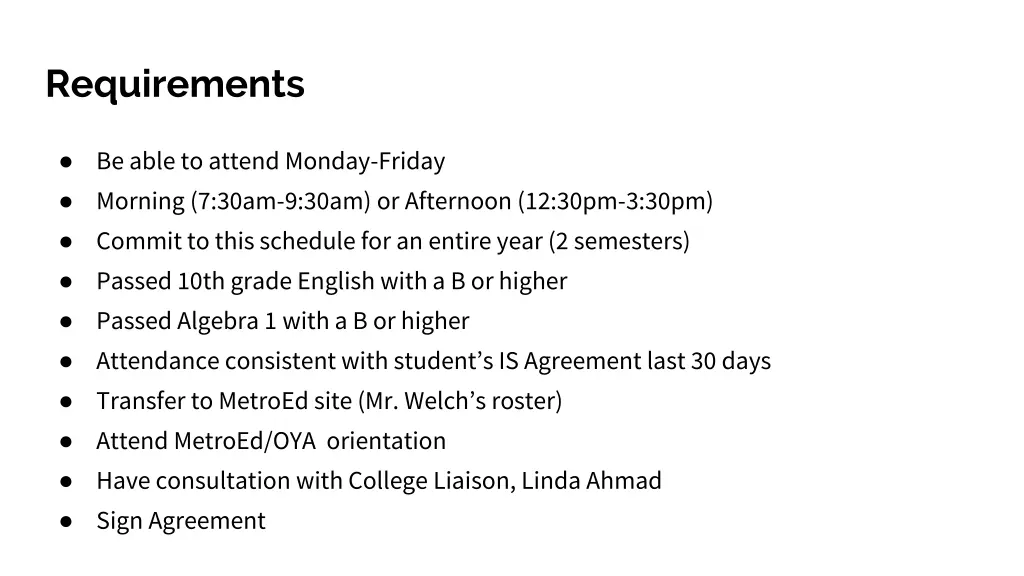 requirements