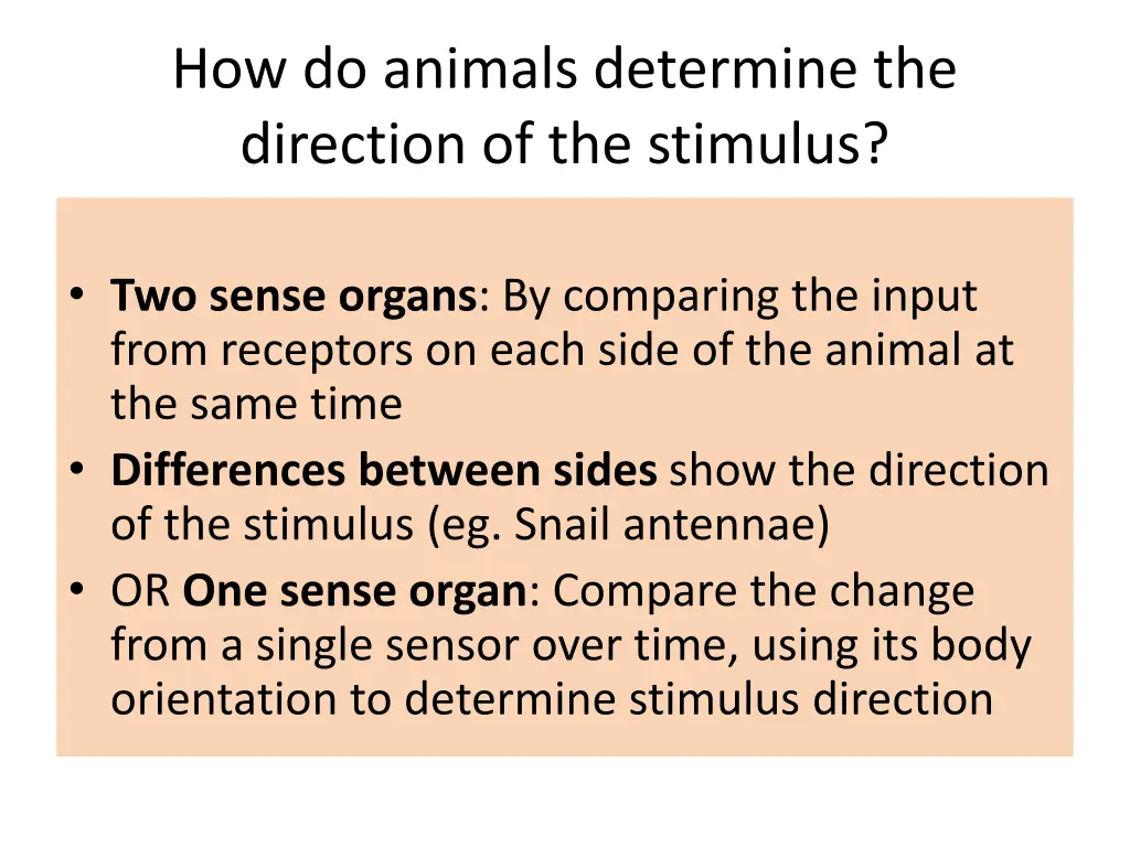 how do animals determine the direction