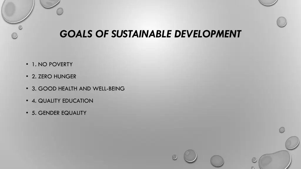 goals of sustainable development