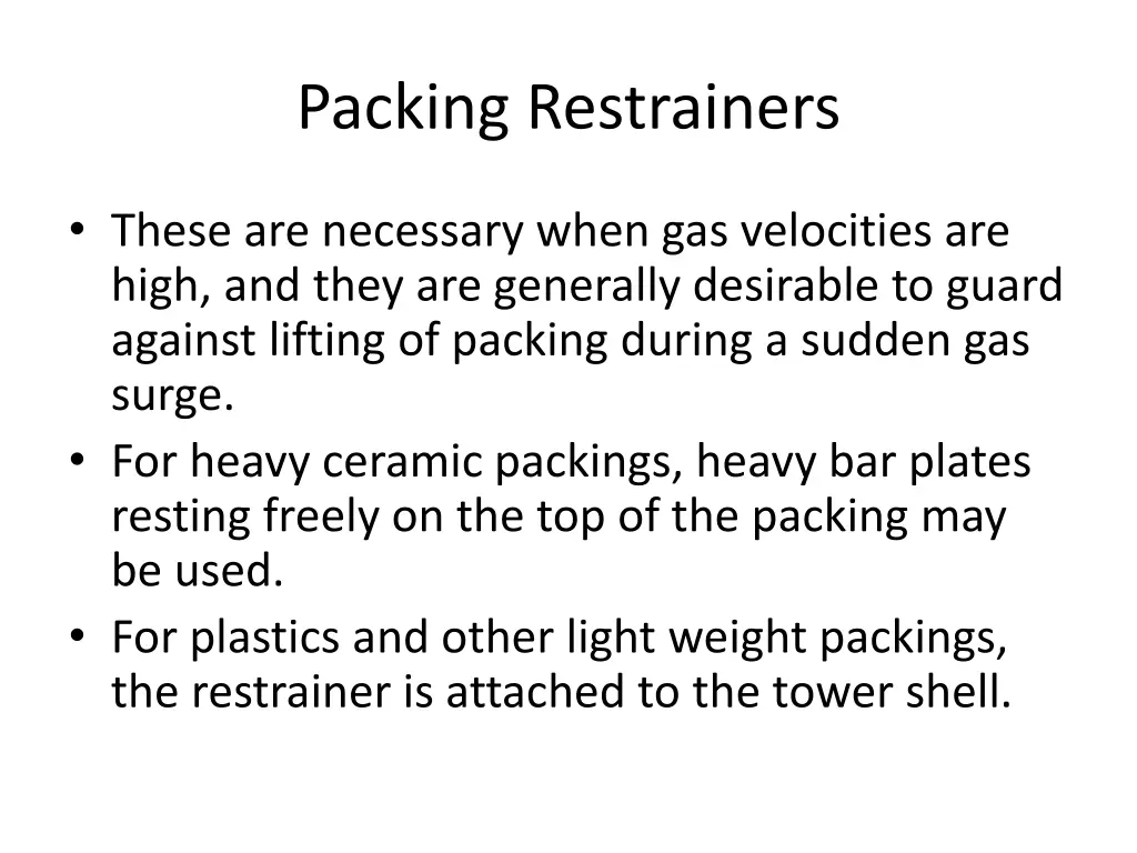 packing restrainers