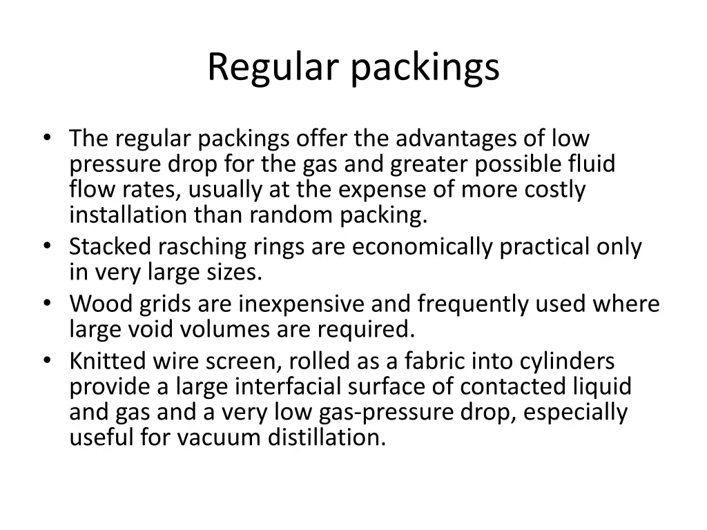 regular packings 1