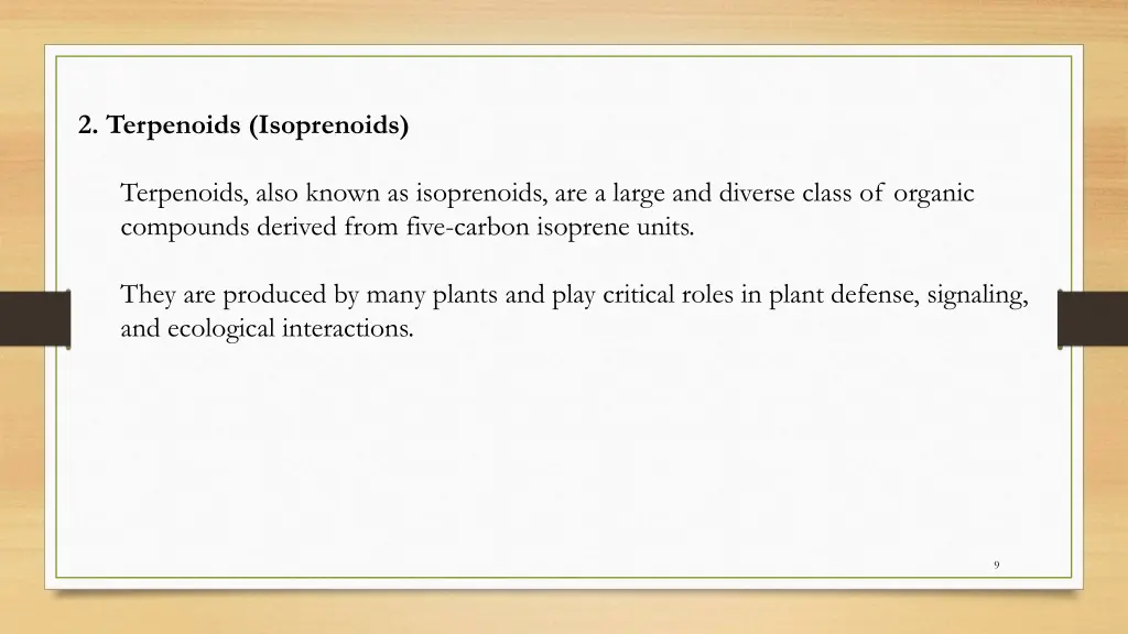 2 terpenoids isoprenoids