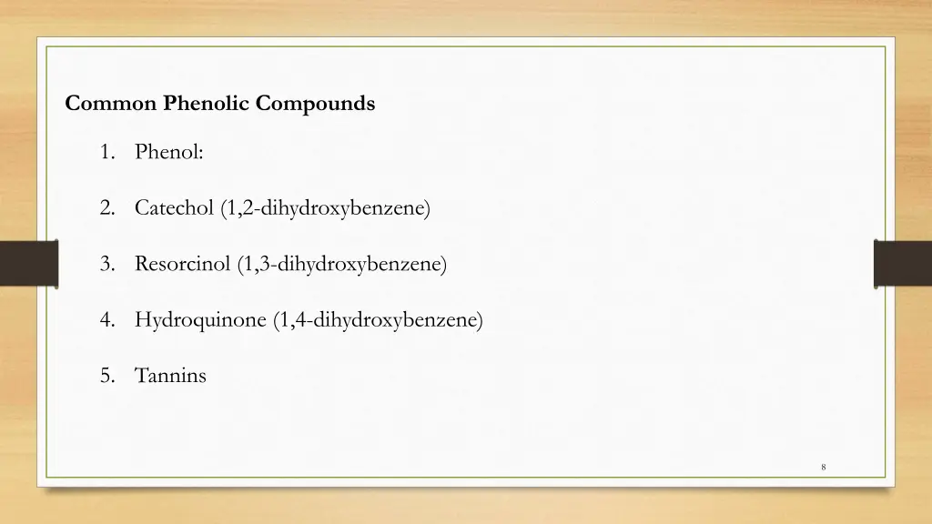 common phenolic compounds