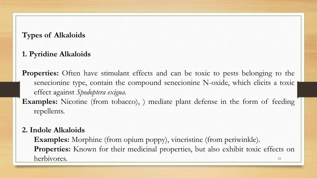 types of alkaloids 1 pyridine alkaloids