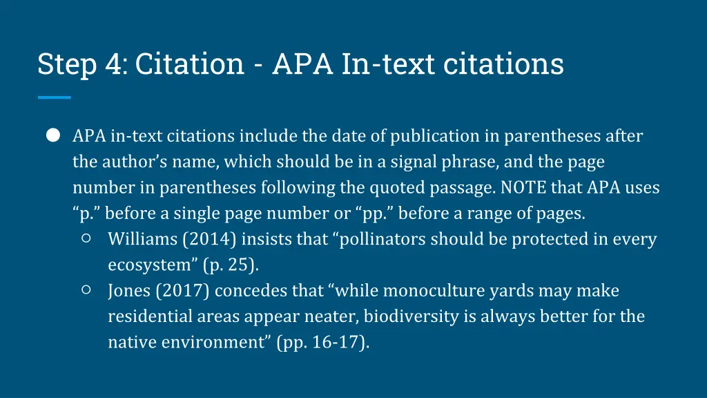 step 4 citation apa in text citations