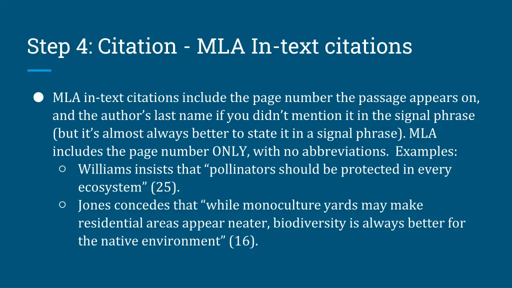 step 4 citation mla in text citations