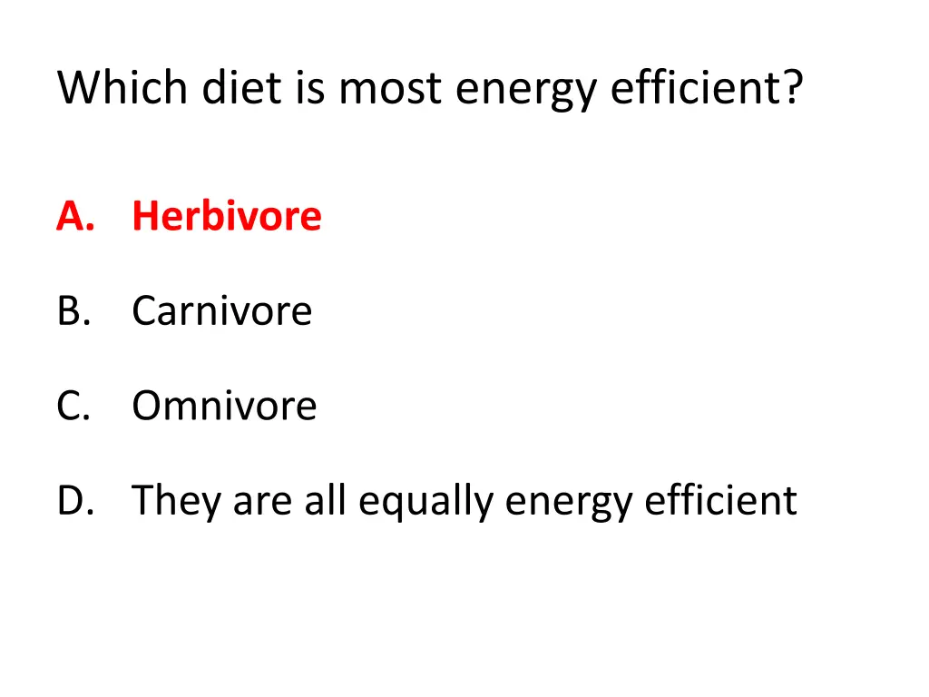 which diet is most energy efficient