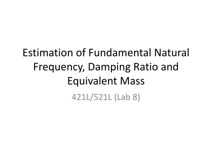 estimation of fundamental natural frequency