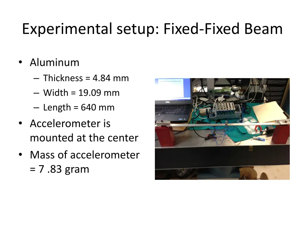 experimental setup fixed fixed beam