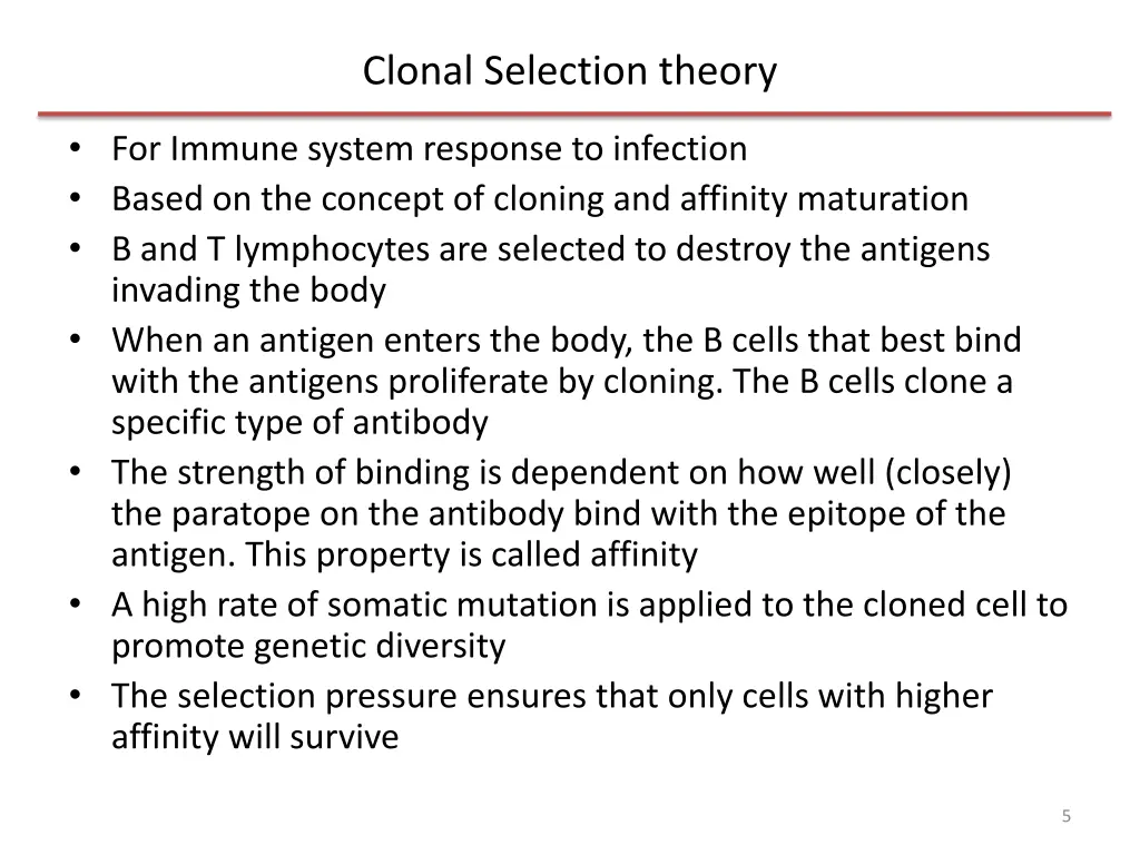 clonal selection theory