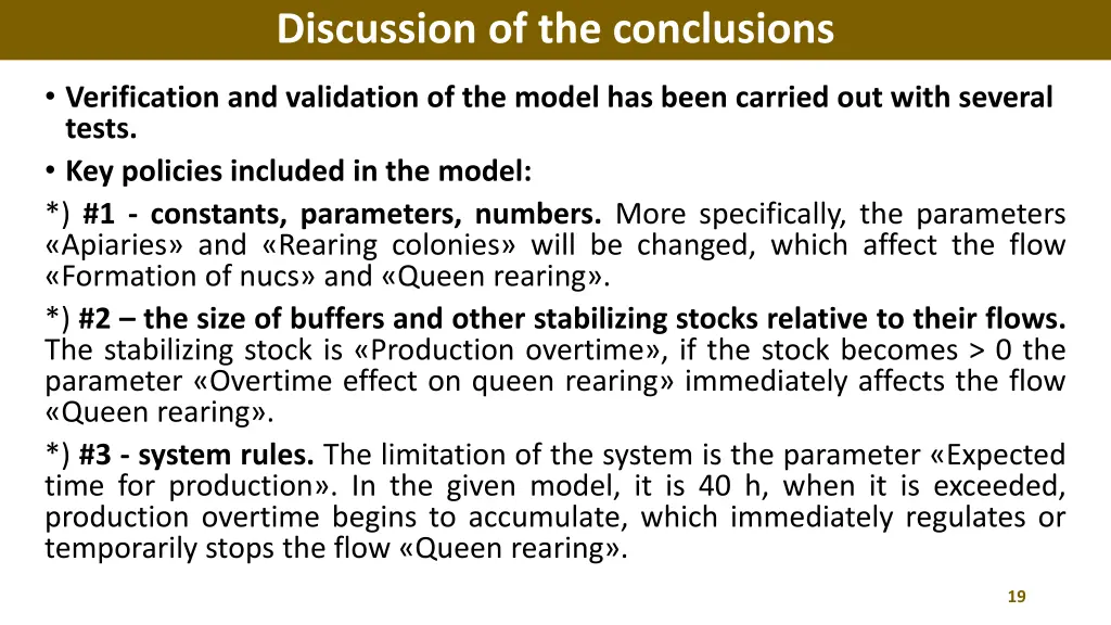 discussion of the conclusions
