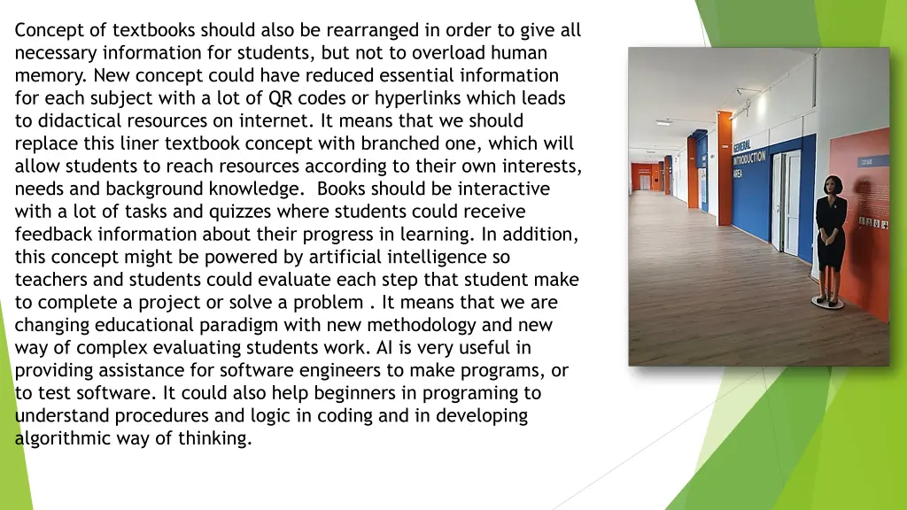 concept of textbooks should also be rearranged
